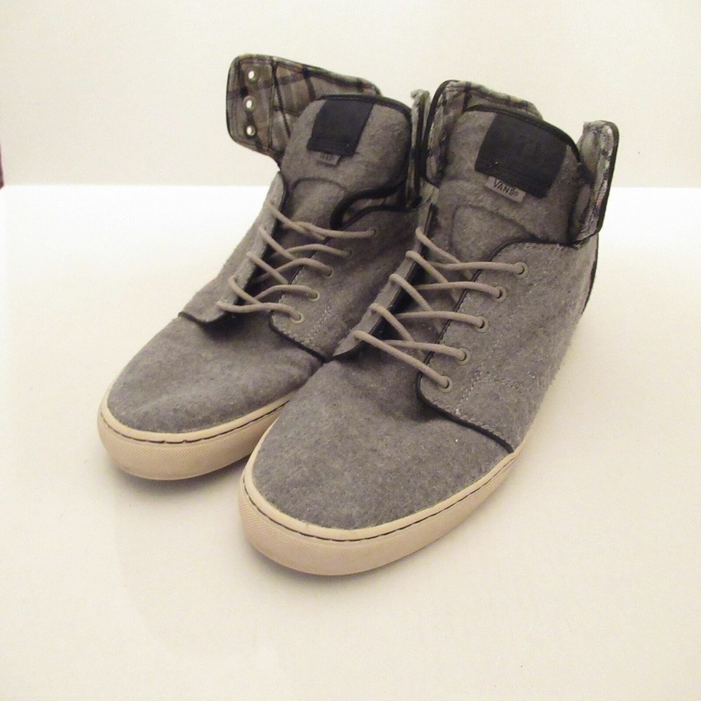 Vans Mens Alomar Gray Lace Up Mid Top Sneaker Shoes Size 13